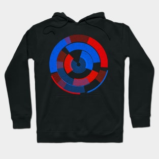 Geometric Abstract modern red blue Hoodie